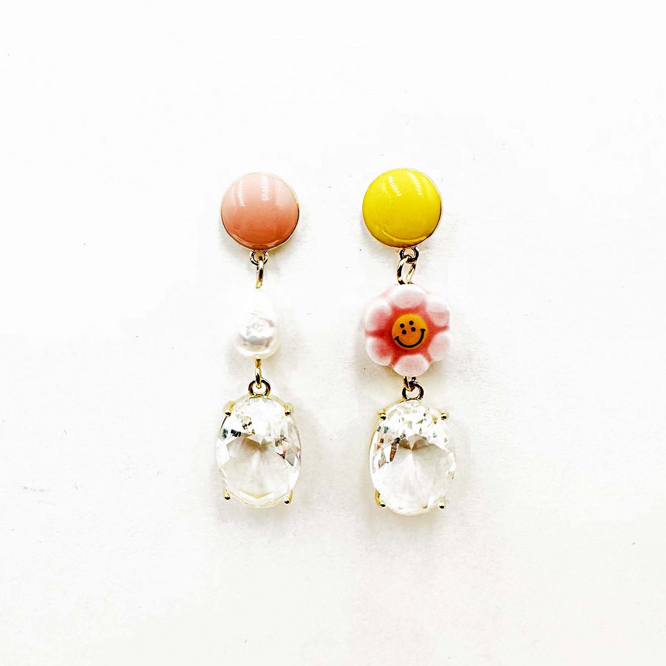 韓國 925純銀 珍珠 花朵 可愛 垂墜感 耳針式耳環