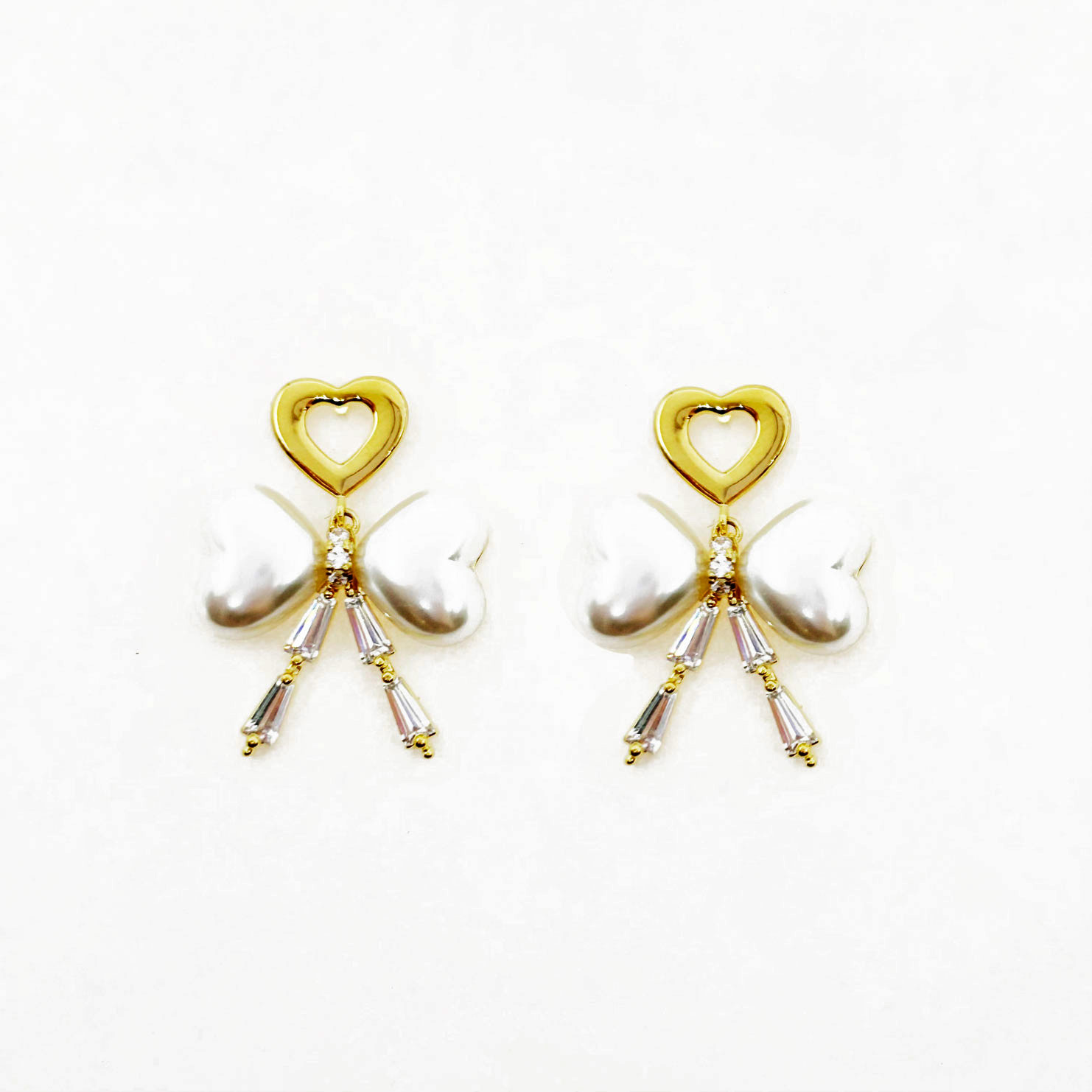 韓國 925純銀 水鑽 愛心 華麗 造型 垂墜感 耳針式耳環
