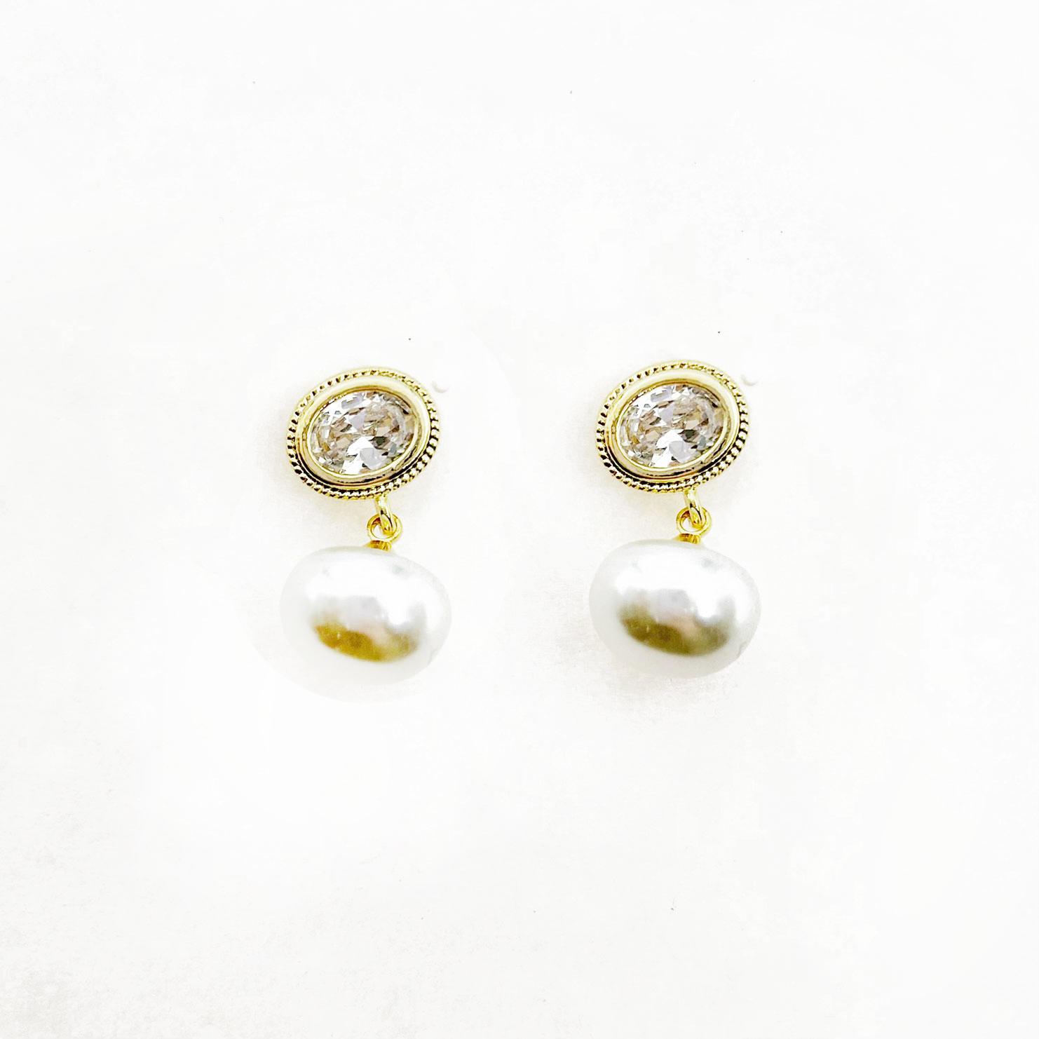 韓國 925純銀 水鑽 珍珠 氣質 垂墜感 耳針式耳環