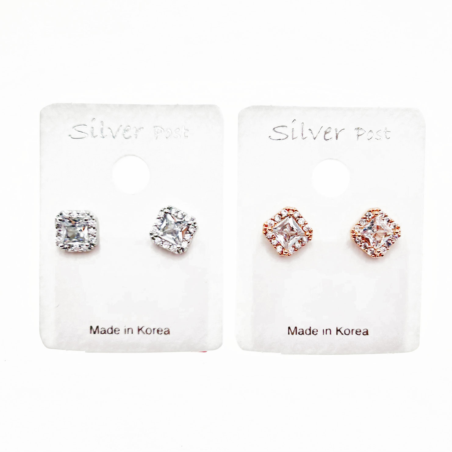 韓國 925純銀 水鑽 華麗 造型 雙色 耳針耳環