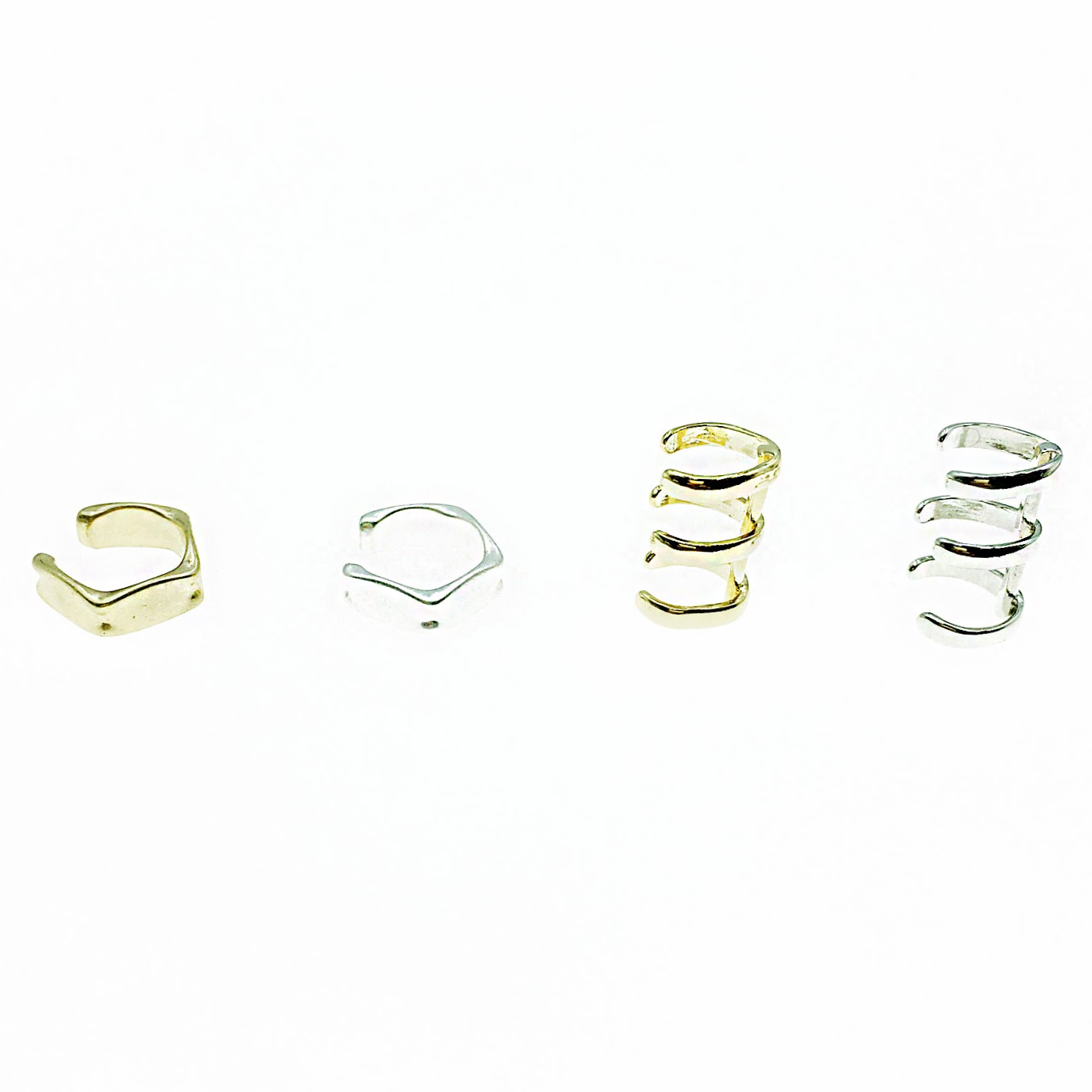 韓國 金屬 五角形 三環 造型 兩款 兩色 耳骨夾