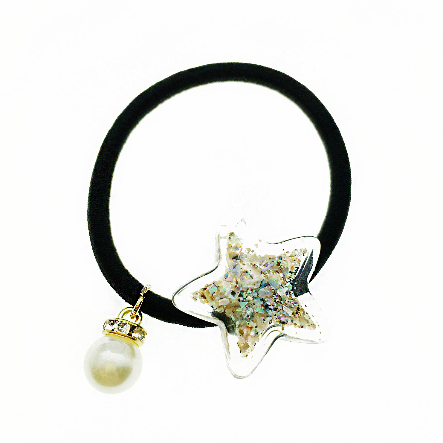 韓國 珍珠 水鑽 星星 透明 貝殼 髮束 髮飾