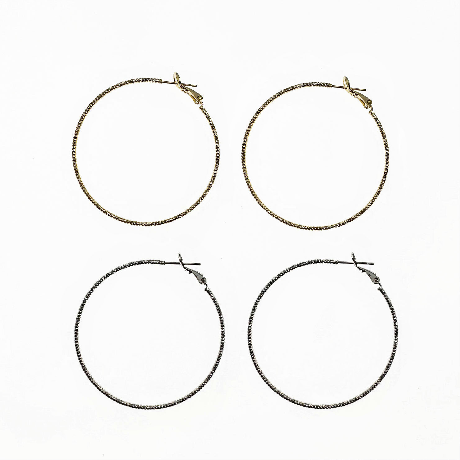 韓國 925純銀 金屬 細節 圈圈 雙色 耳針式耳環