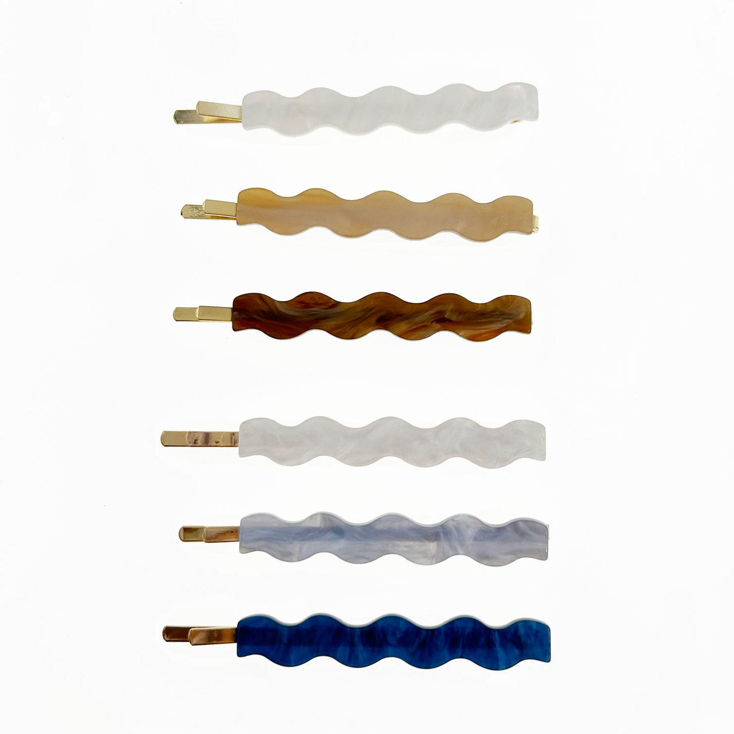 韓國 金屬 渲染 曲線 三入一組 造型 兩色 線夾 髮夾 髮飾