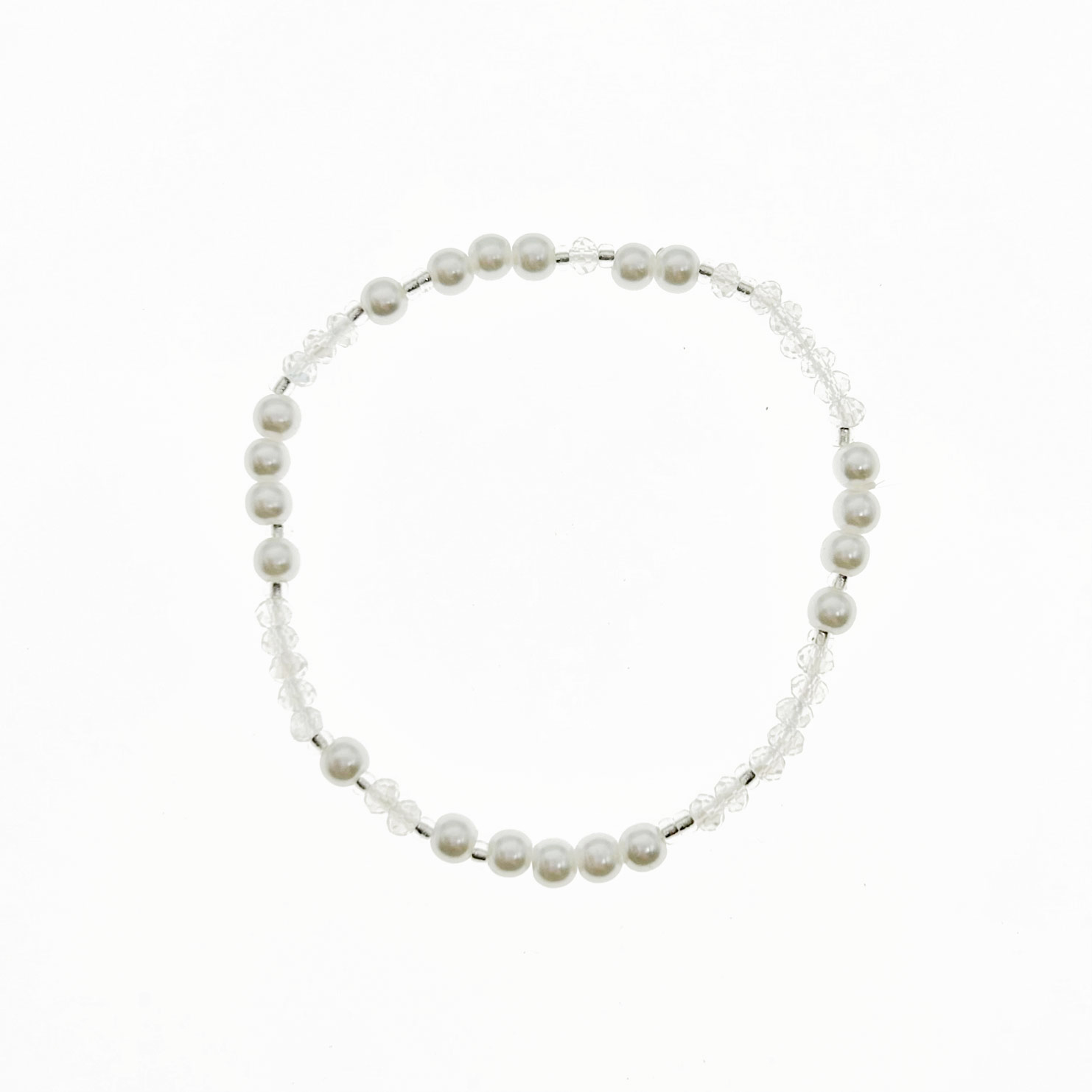 韓國 珍珠 水晶 素面 氣質 串珠 手鍊 手飾