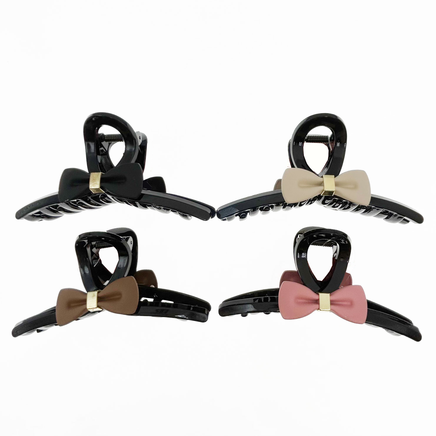 韓國 金屬 蝴蝶結 造型 四色 鯊魚夾 髮夾 髮飾