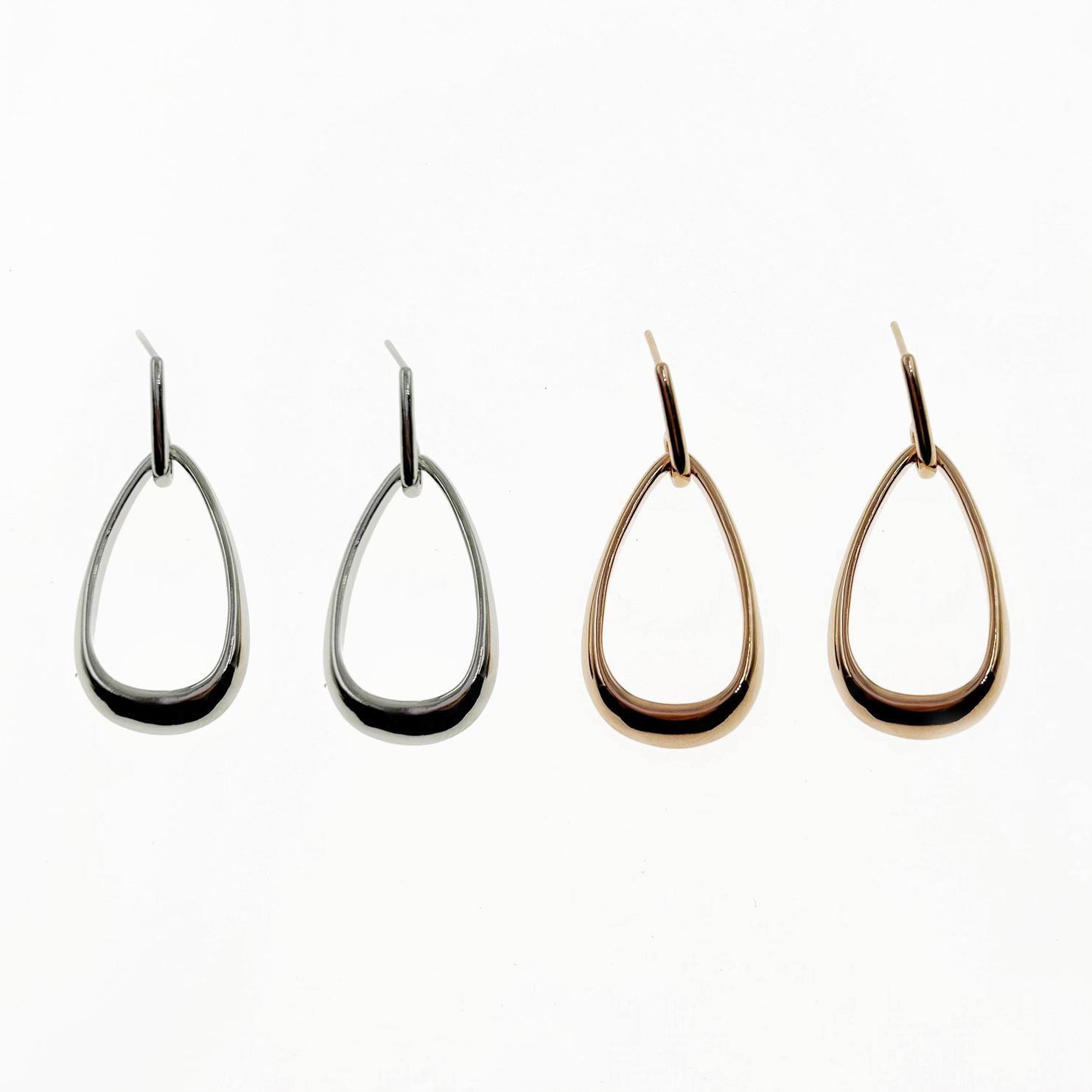 韓國 925純銀 明星款 不規則 垂墜感 三色 造型 耳針式耳環