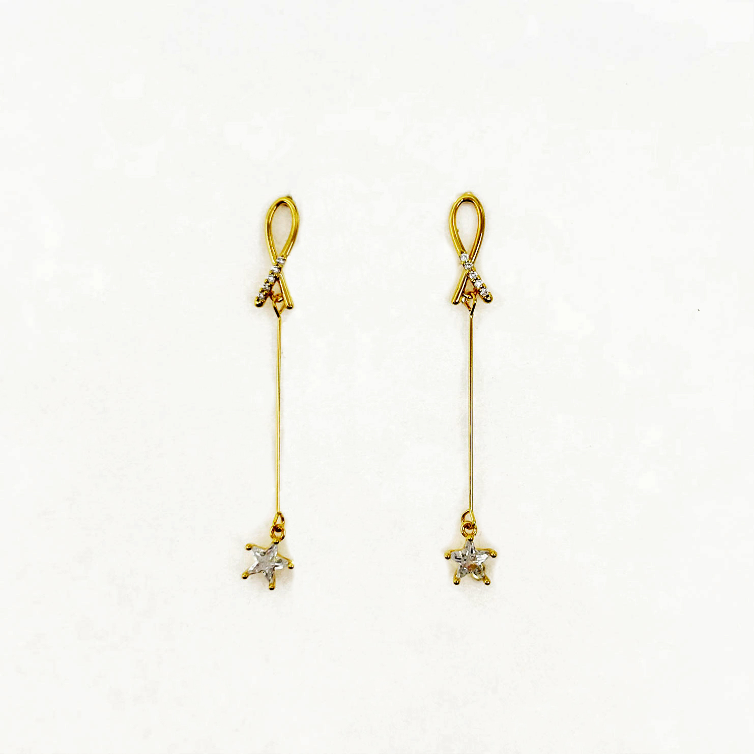 韓國 925純銀 水鑽 華麗 雙色 垂墜感 耳針式耳環