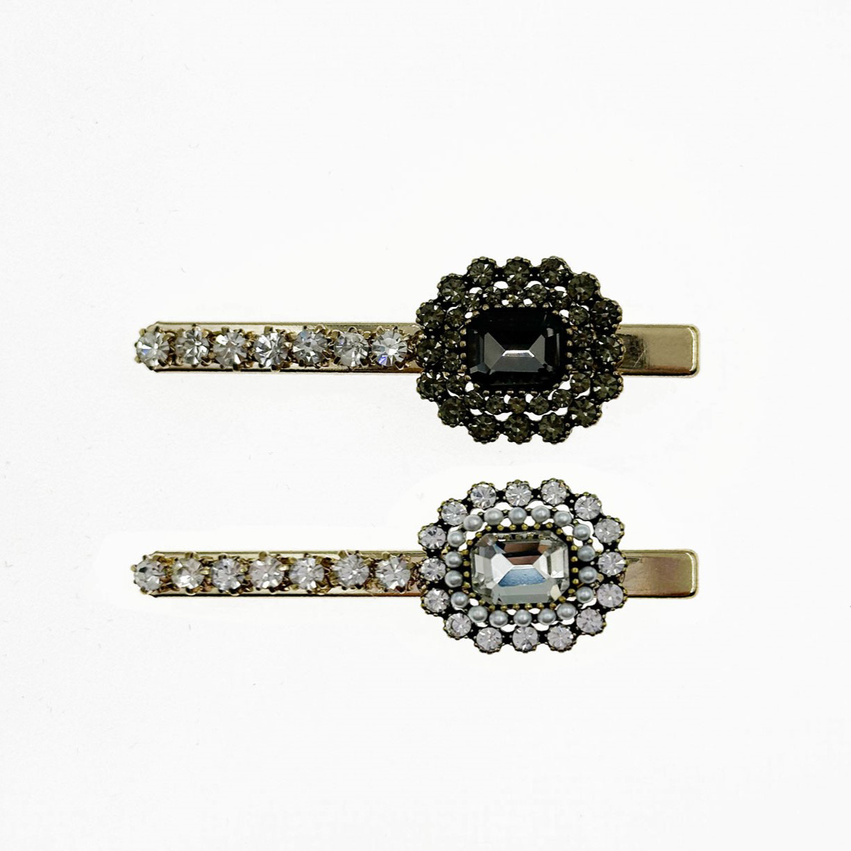 韓國 水鑽 珍珠 造型 兩色 壓夾 髮夾 髮飾