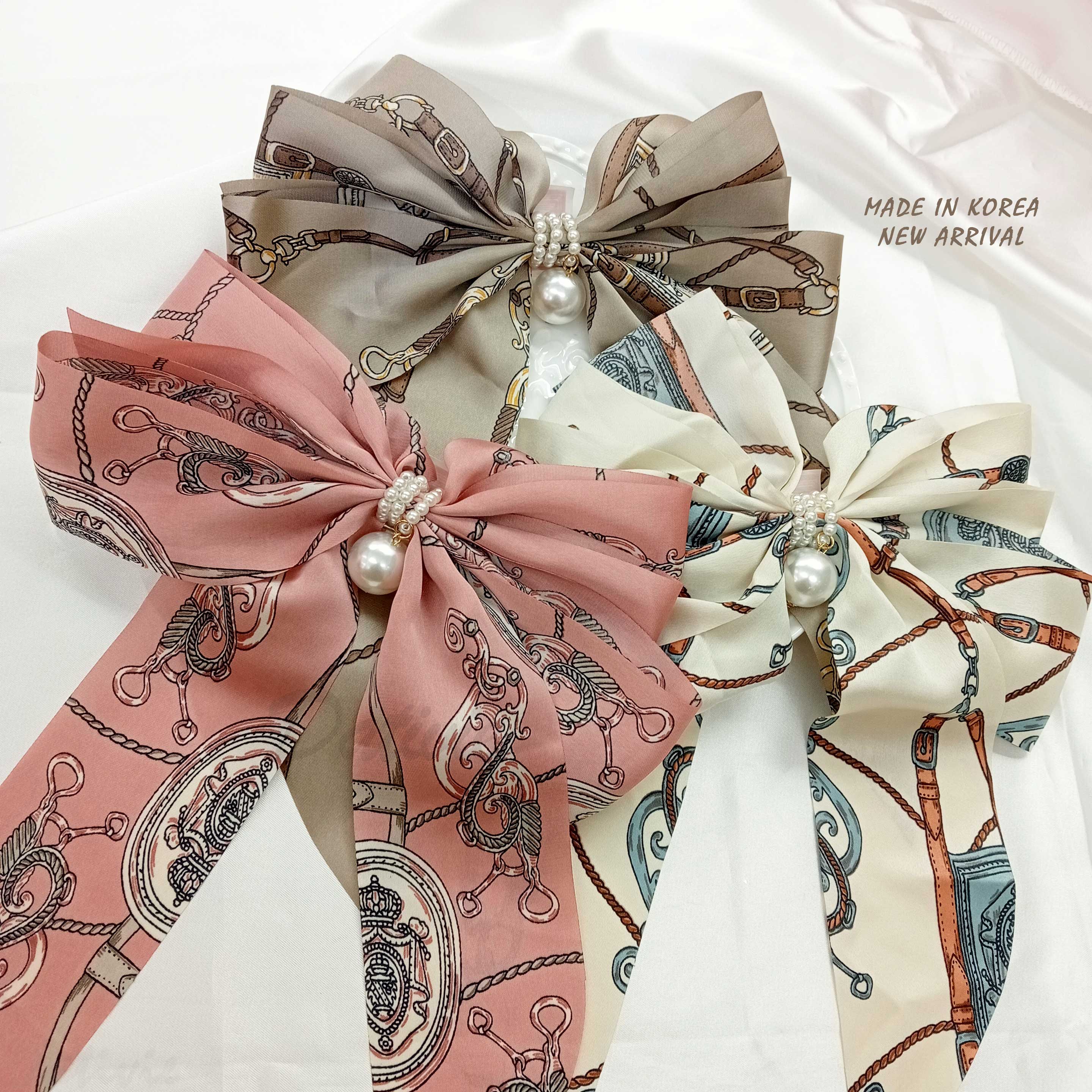 韓國 波西尼亞風 系列 圖騰 珍珠 造型 蝴蝶結 彈簧夾