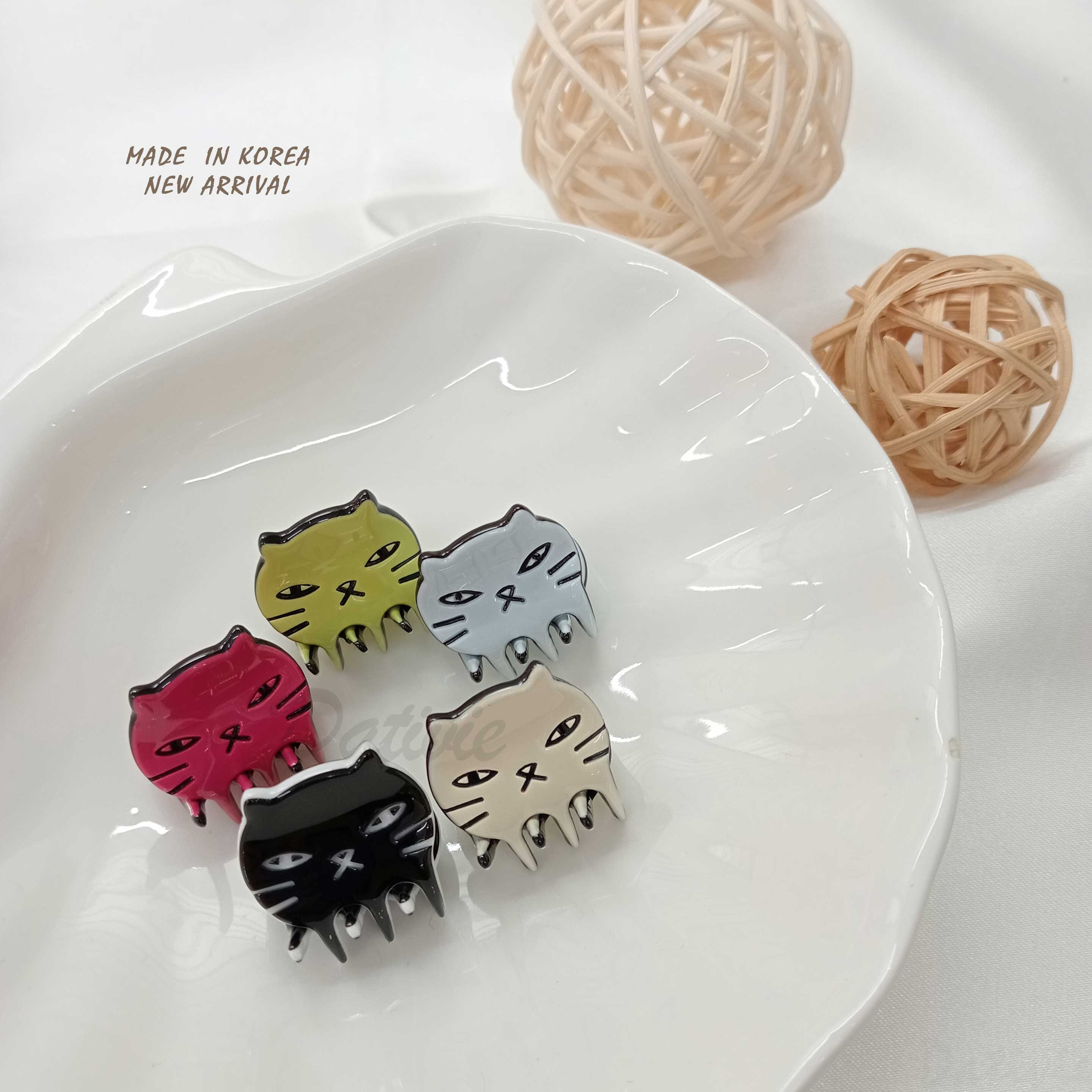 韓國 五色 貓咪 造型 設計 小抓夾 髮夾