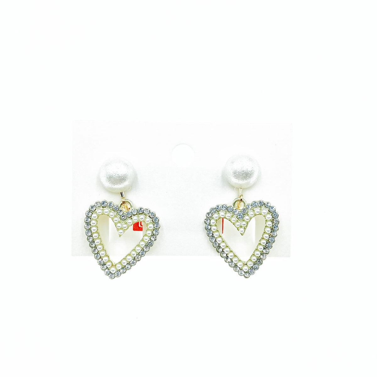 韓國 珍珠 愛心 鑽石 造型 設計 耳夾