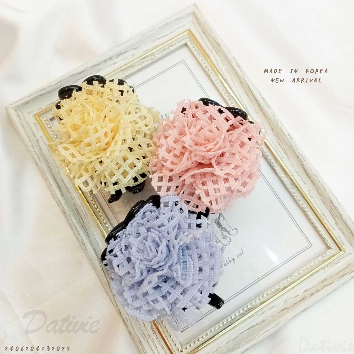 韓國 縷空 花 造型 設計 三色 抓夾