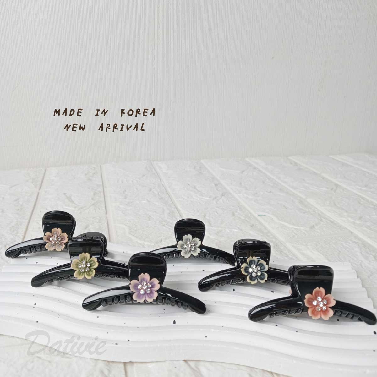 韓國 流行 優雅 氣質 鑲鑽 花朵 造型 小抓夾