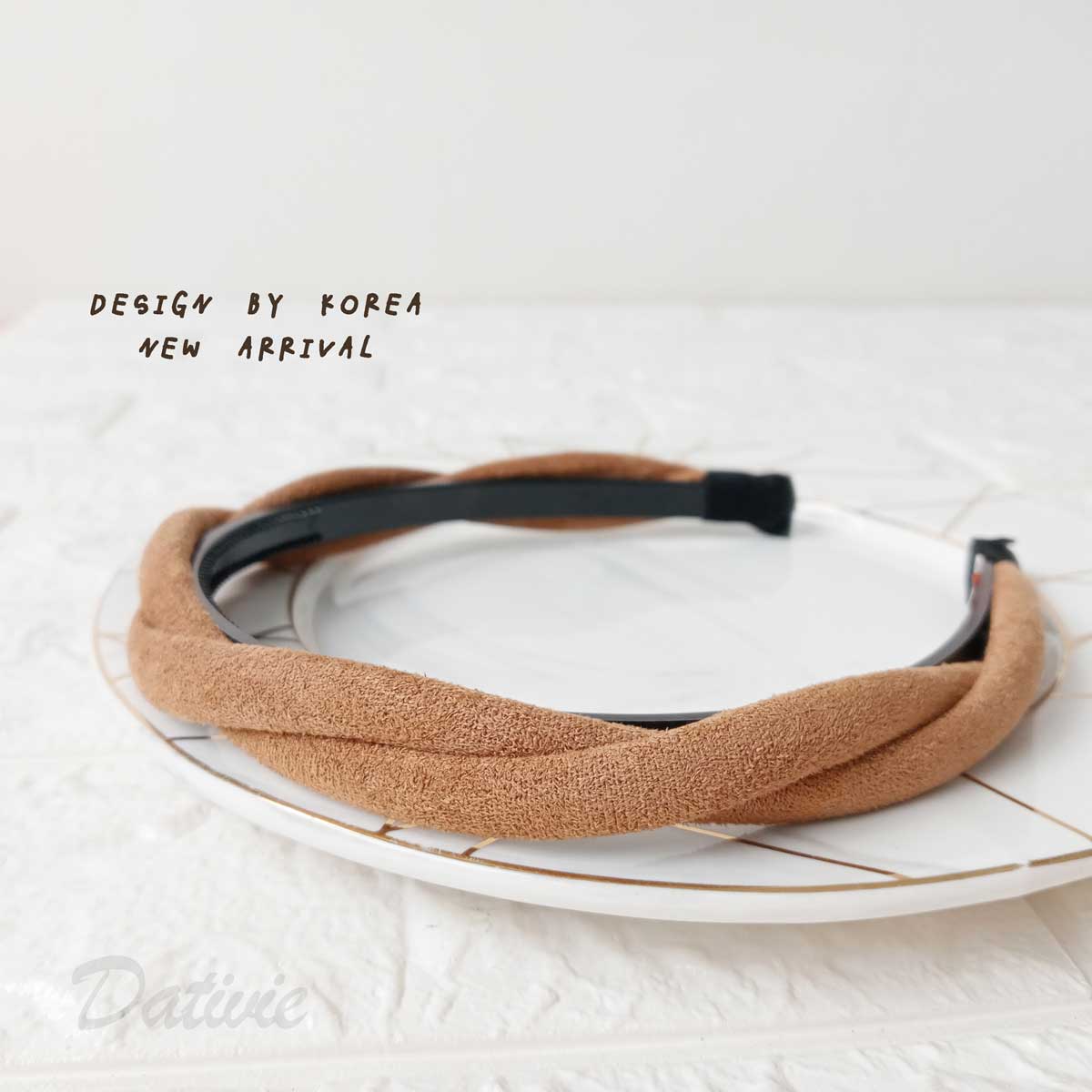 韓風 秋冬 暖色 麻花 繞編 髮箍