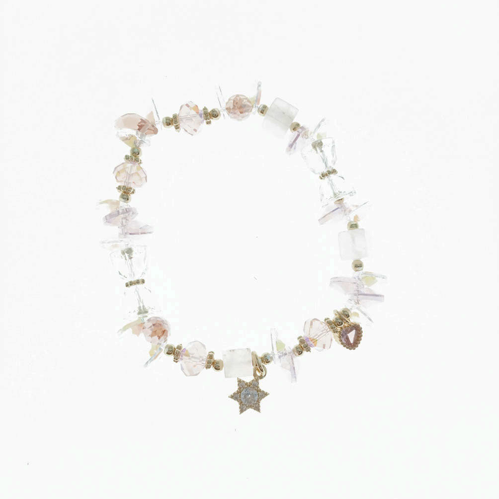 韓國 琉璃珠 鑲鑽 水晶 星星 造型 手鍊