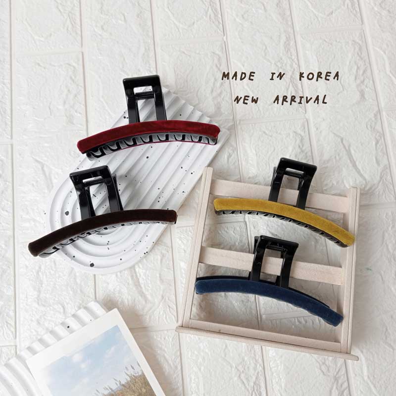 韓國 絨布 素面 質感 鯊魚夾