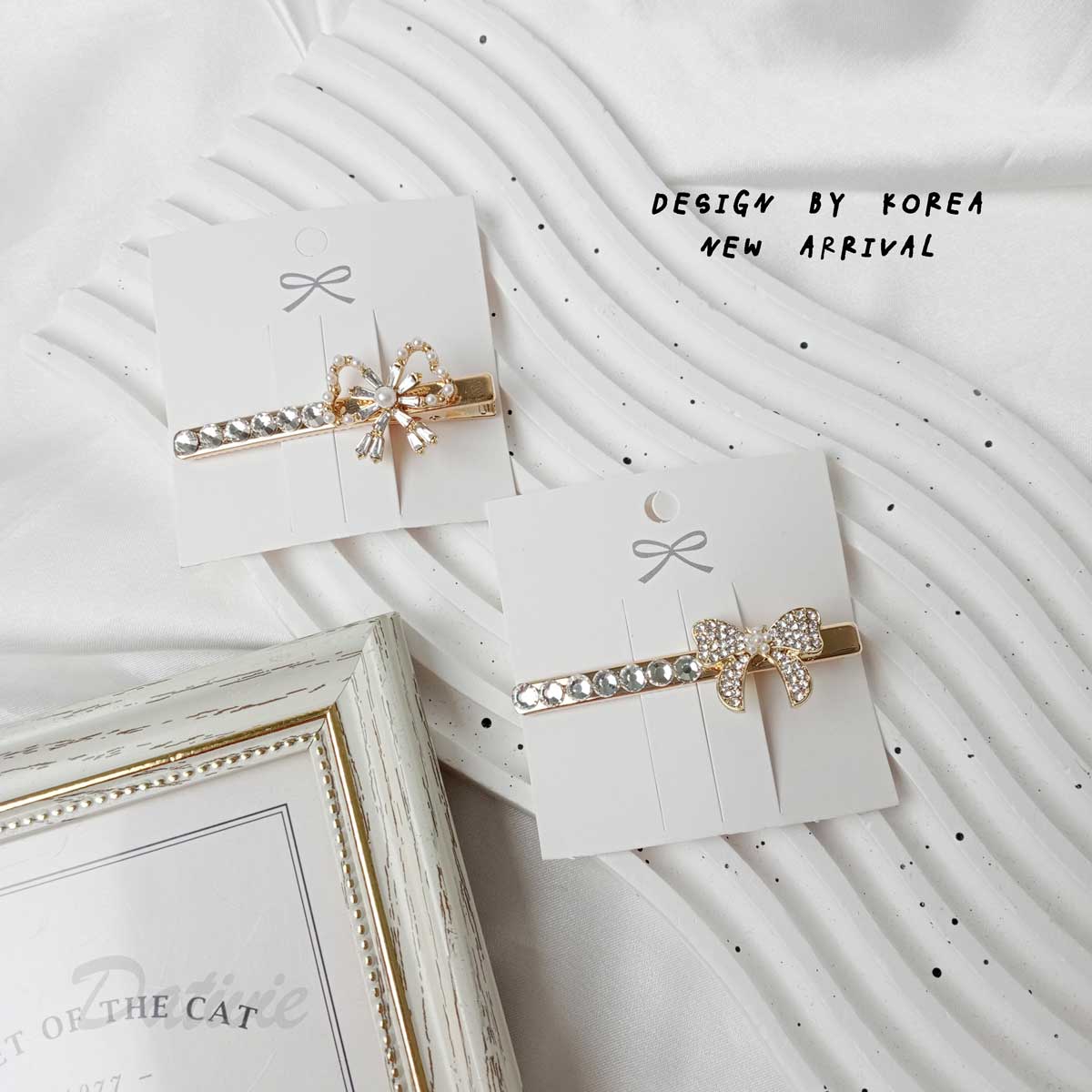 鑲鑽 珍珠 蝴蝶結 造型 質感 壓夾