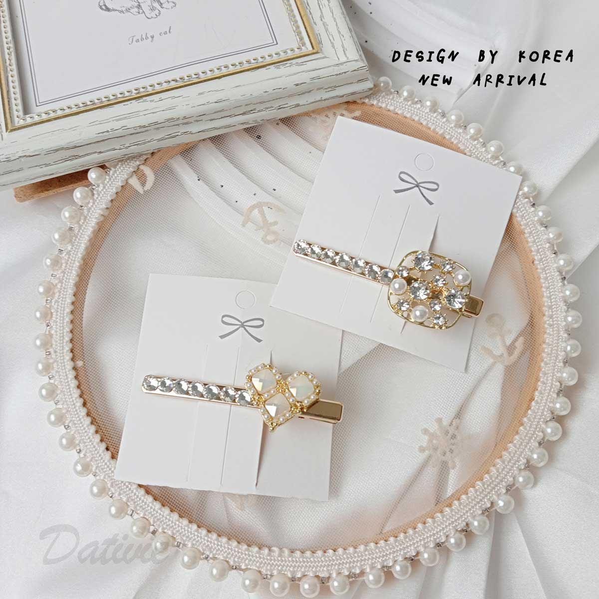 鑲鑽 珍珠 造型 質感 壓夾