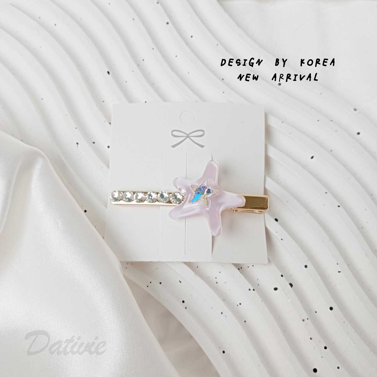 可愛 海星 造型 鑲鑽 壓夾