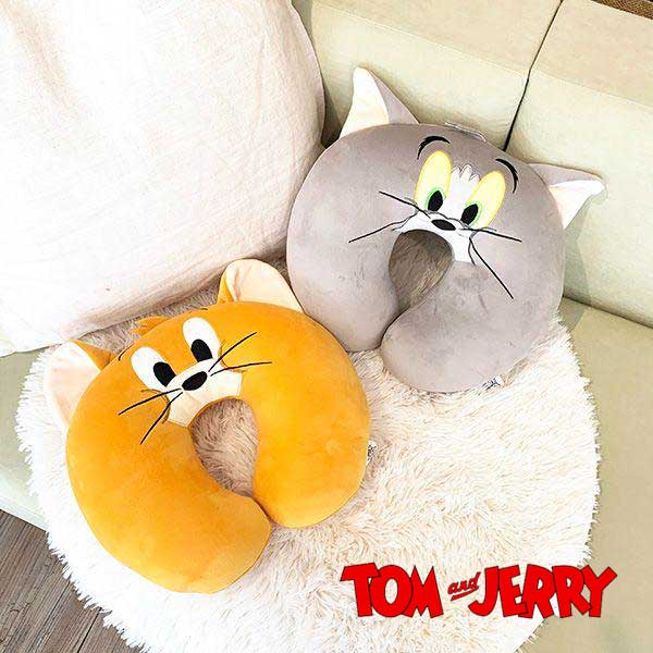 造型頸枕-湯姆貓與傑利鼠 TOM and JERRY 日本進口正版授權