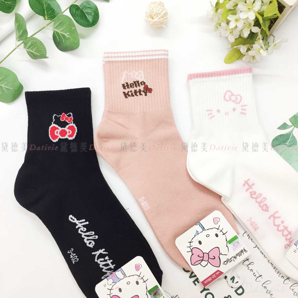 凱蒂貓系列少女襪 22-26cm-臺灣製造 三麗鷗 Sanrio 正版授權