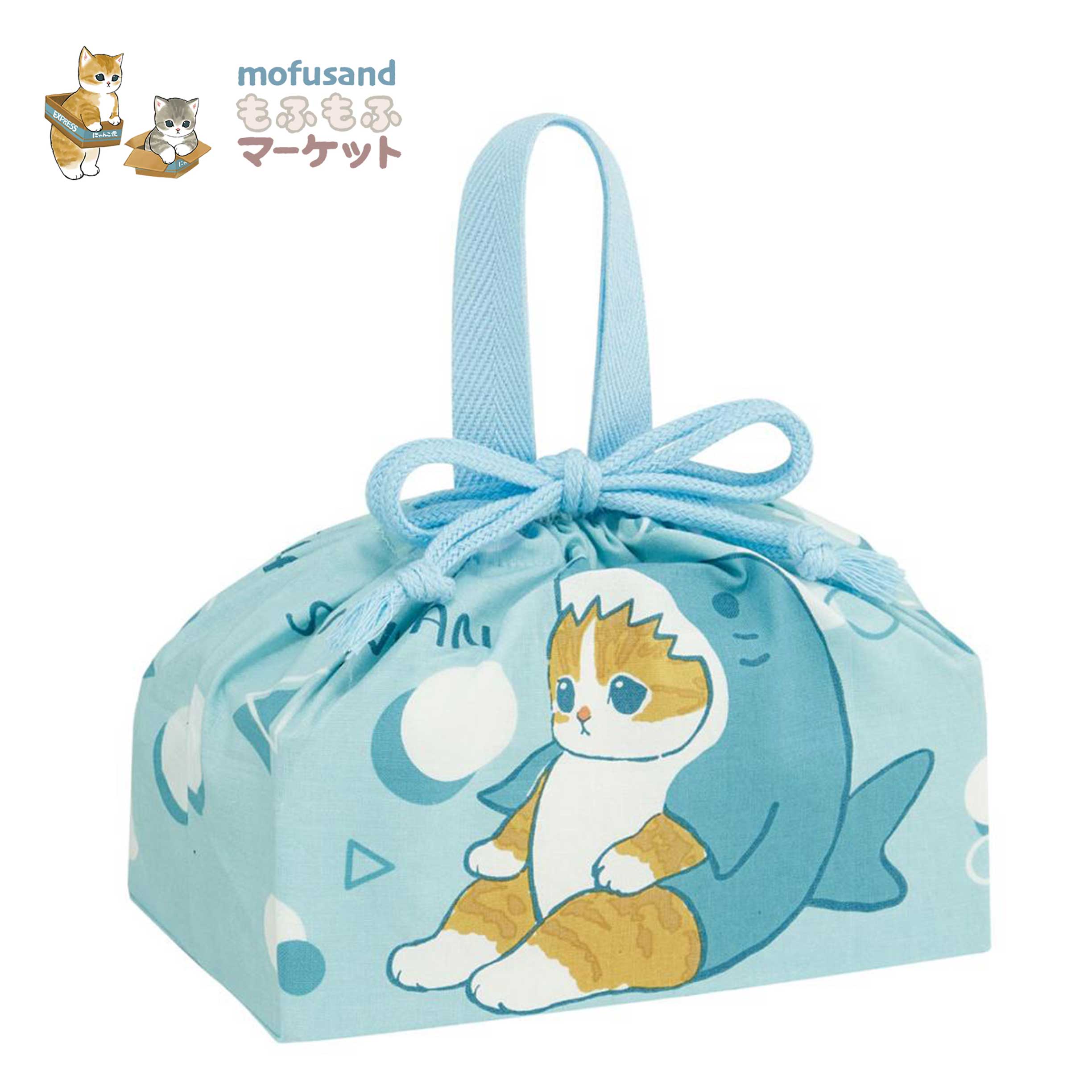 純棉午餐束口袋-貓福珊迪 mofusand 日本進口正版授權