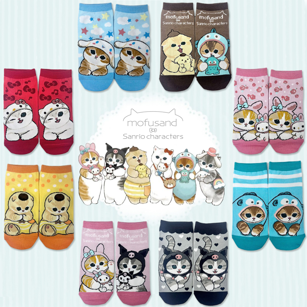 聯名襪子-貓福珊迪 mofusand 三麗鷗 Sanrio 日本進口正版授權