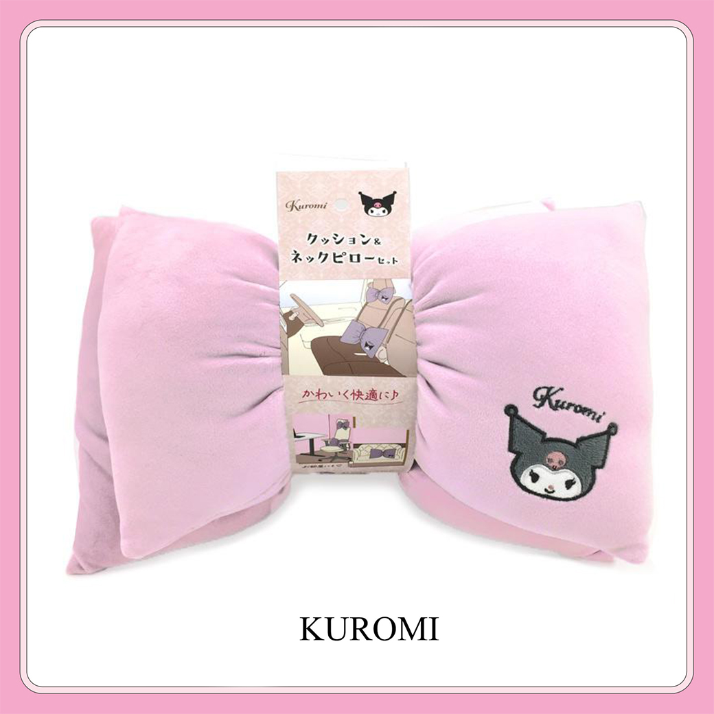 蝴蝶結造型靠枕 2入-酷洛米 KUROMI 三麗鷗 Sanrio 日本進口正版授權