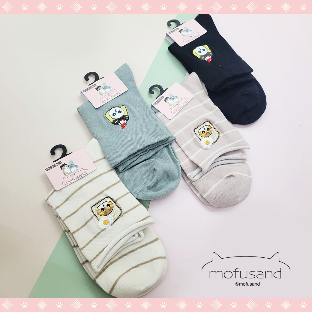 刺繡襪23-25cm - 貓福珊迪 MOFUSAND 日本進口正版授權