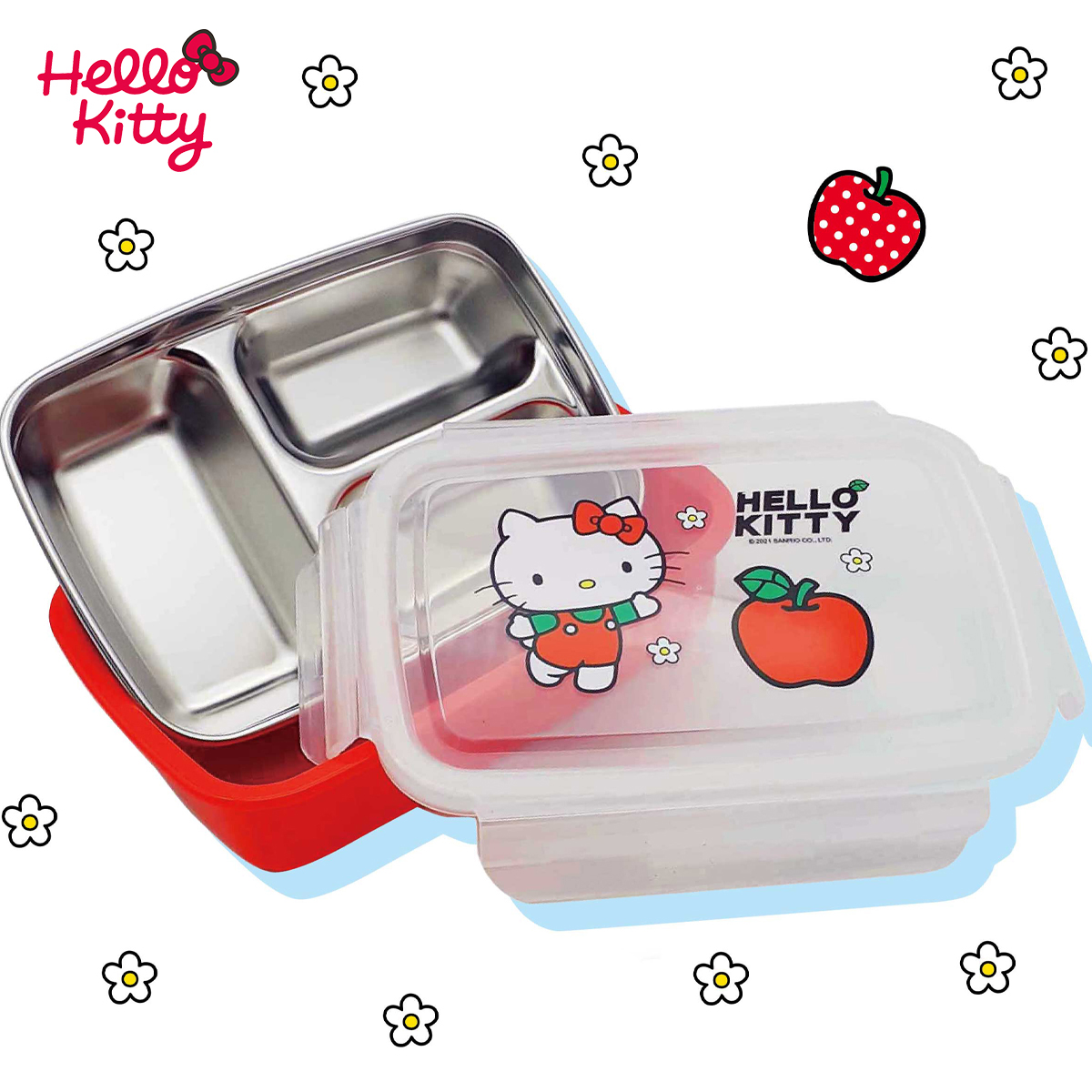 兒童不鏽鋼三格餐盒-HELLO KITTY 三麗鷗 Sanrio 正版授權