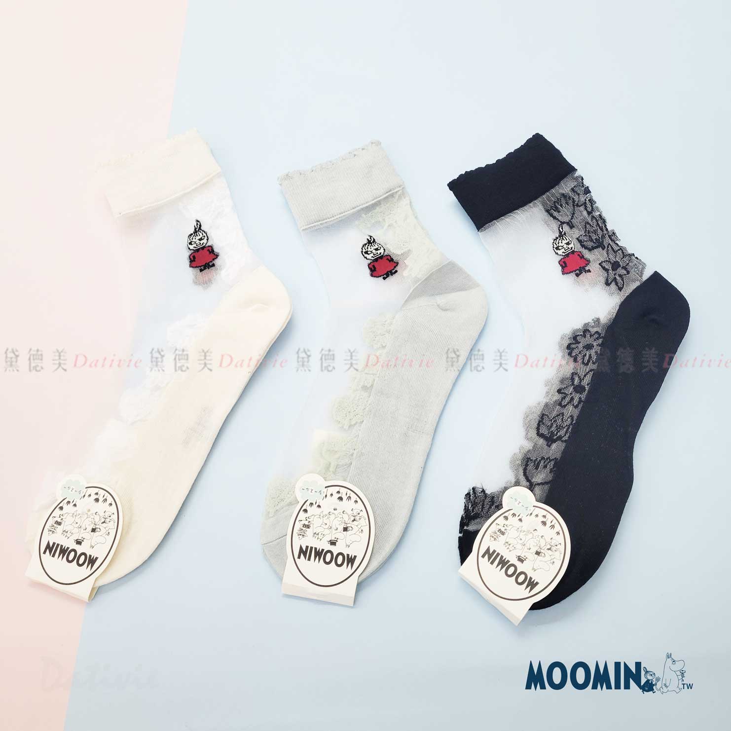 透膚少女襪 23-24cm-嚕嚕米 MOOMIN 日本進口正版授權