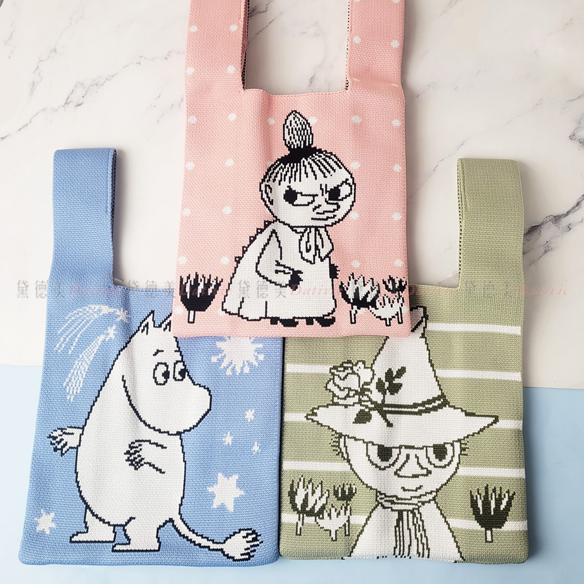 針織手提袋-嚕嚕米 MOOMIN 日本進口正版授權