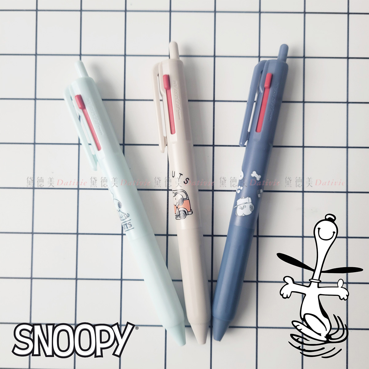 3色原子筆-史努比 SNOOPY PEANUTS 日本進口正版授權