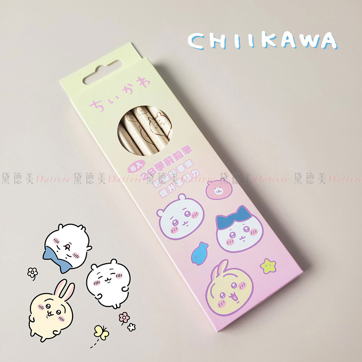 2B三角鉛筆6入組-吉伊卡哇 CHIIKAWA 正版授權
