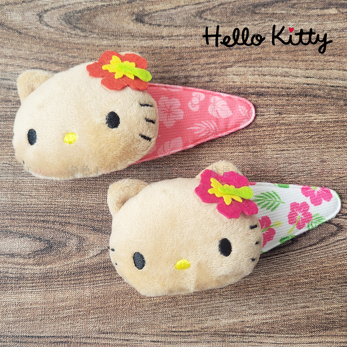 日燒絨毛髮夾-HELLO KITTY 三麗鷗 Sanrio 日本進口正版授權