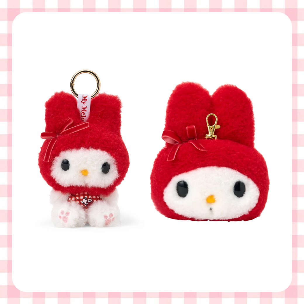 玩偶吊飾&伸縮票卡套-美樂蒂 三麗鷗 Sanrio 日本進口正版授權