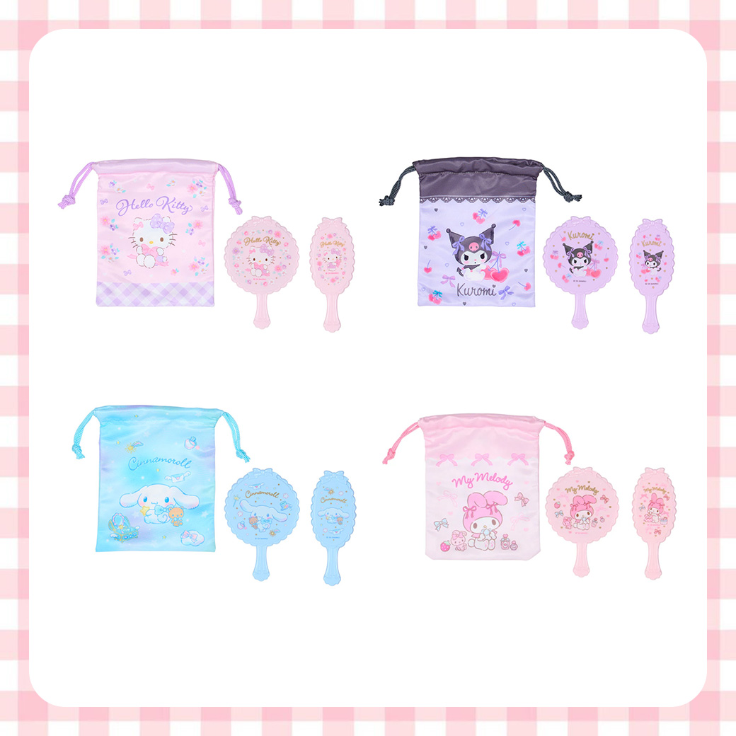 束口袋鏡梳組-三麗鷗 Sanrio 日本進口正版授權