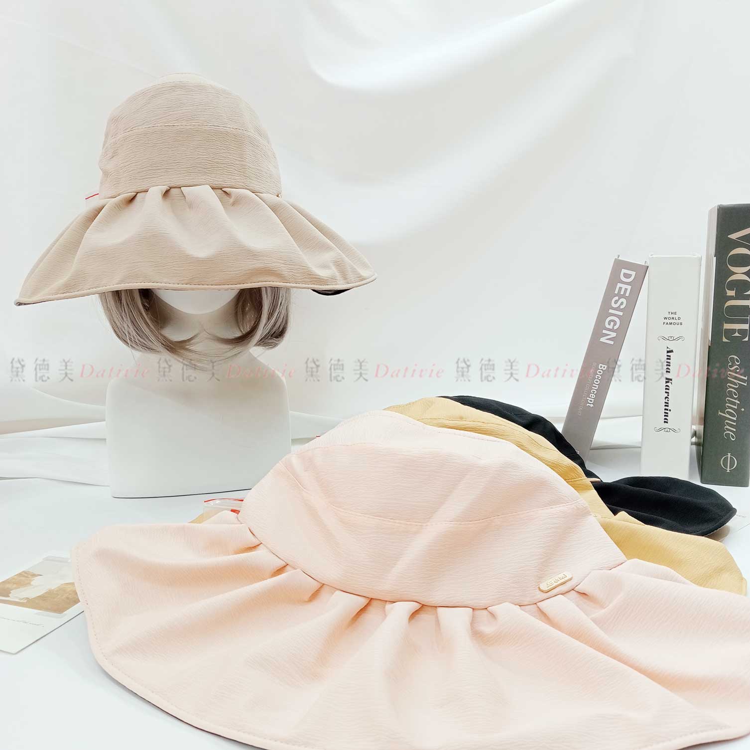 素面透氣空頂遮陽帽 四色-韓國設計