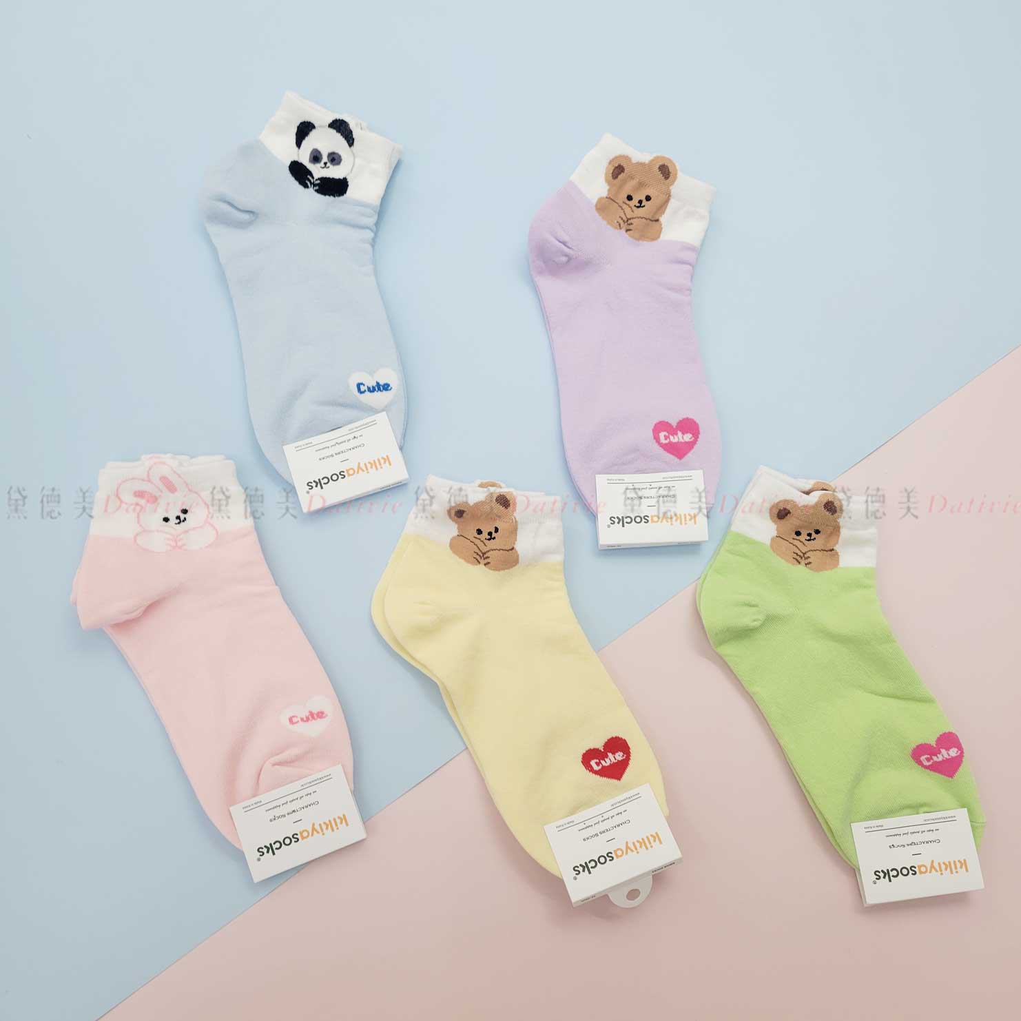 韓國襪 動物 小熊 貓熊 兔子 五款 低筒襪