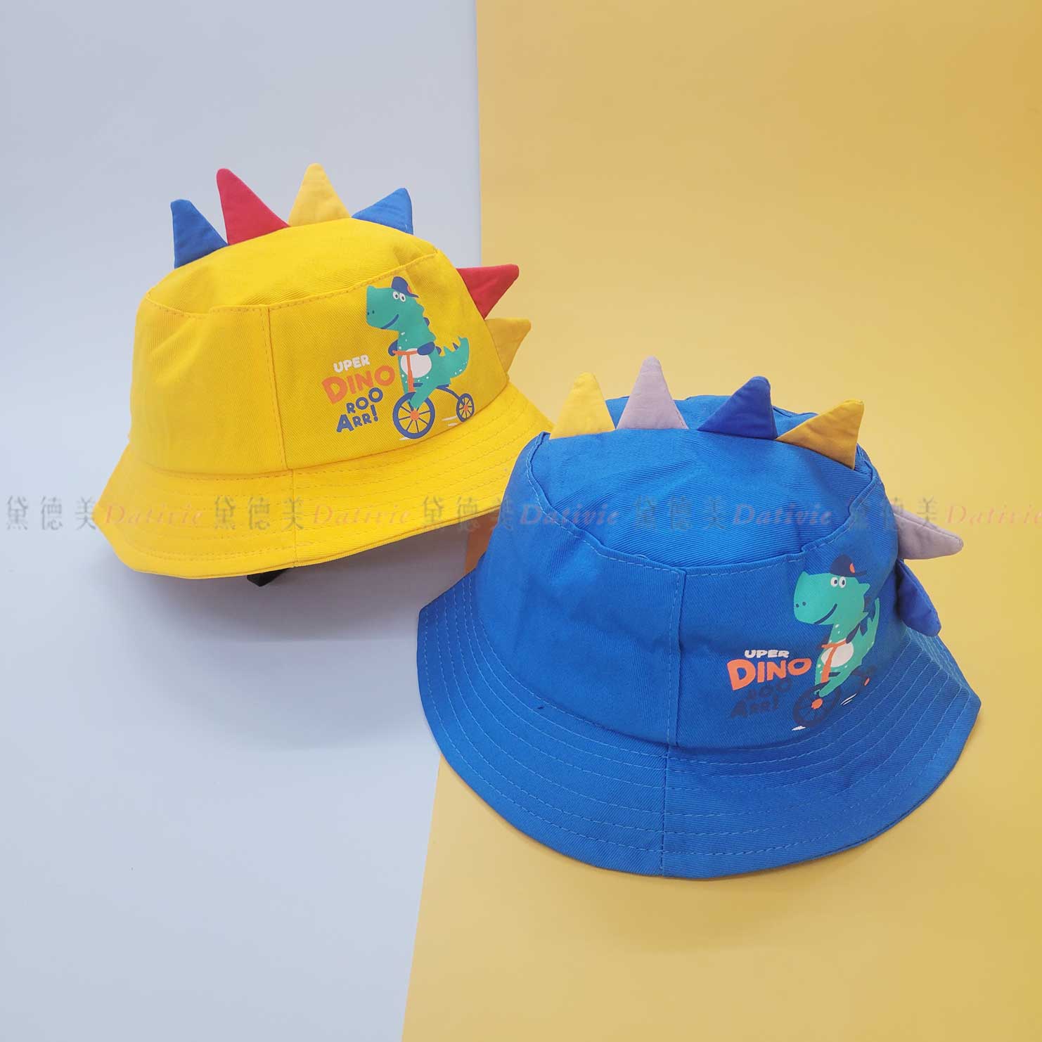 兒童 漁夫帽 恐龍 造型 兩色 附彈性繩-臺灣監製