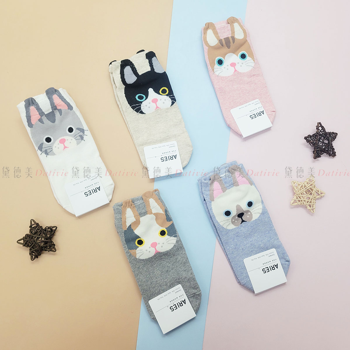 韓國襪 可愛 動物 貓咪 低筒襪
