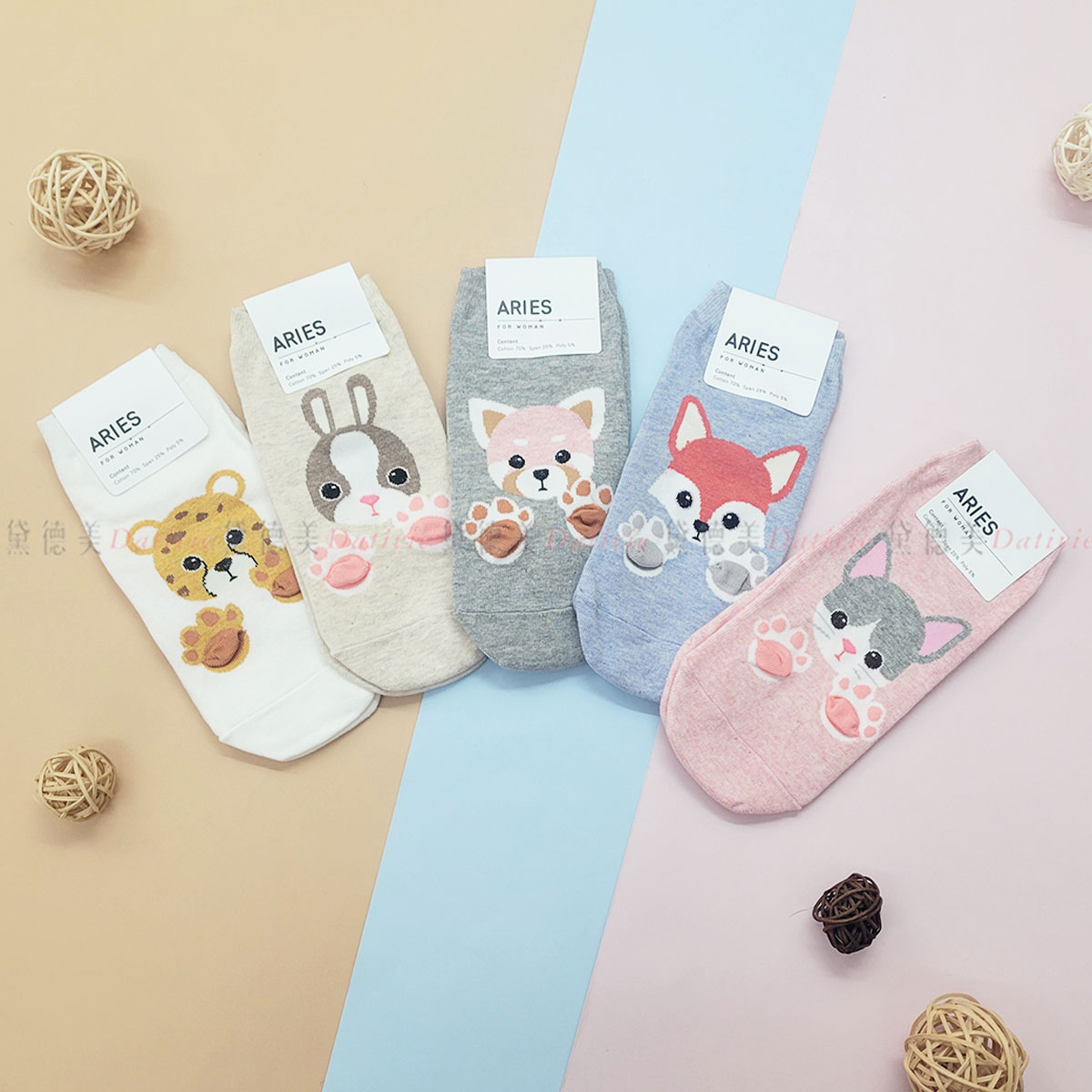 韓國襪 動物 兔子 貓咪 肉球 低筒襪