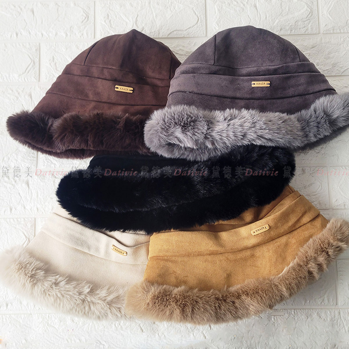 毛絨 保暖 寬簷 漁夫帽