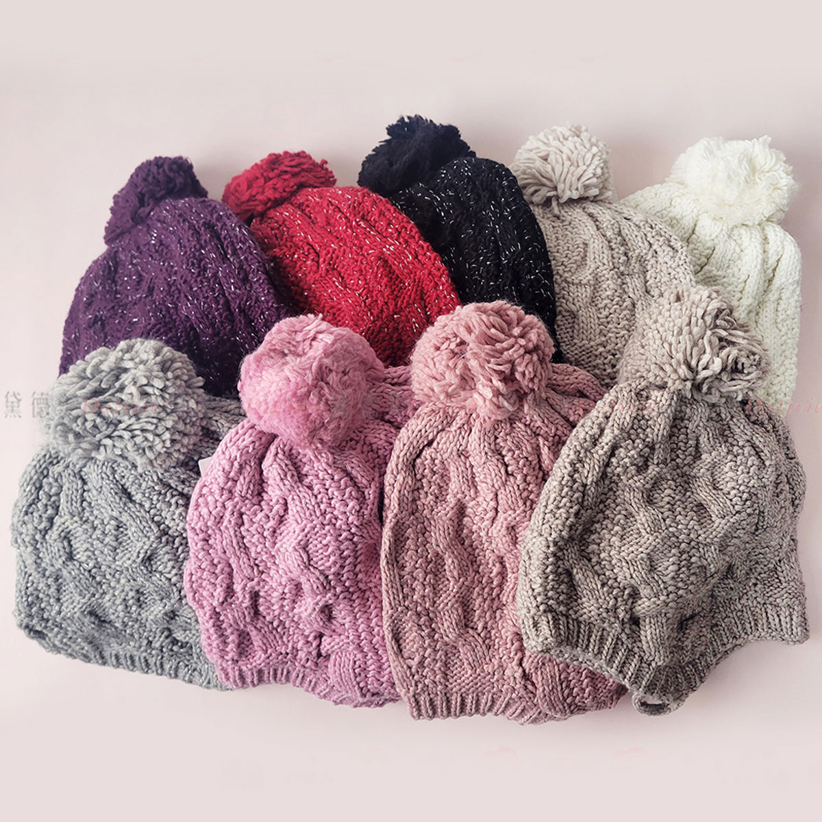 銀線 針織 垂墜 毛球 毛帽