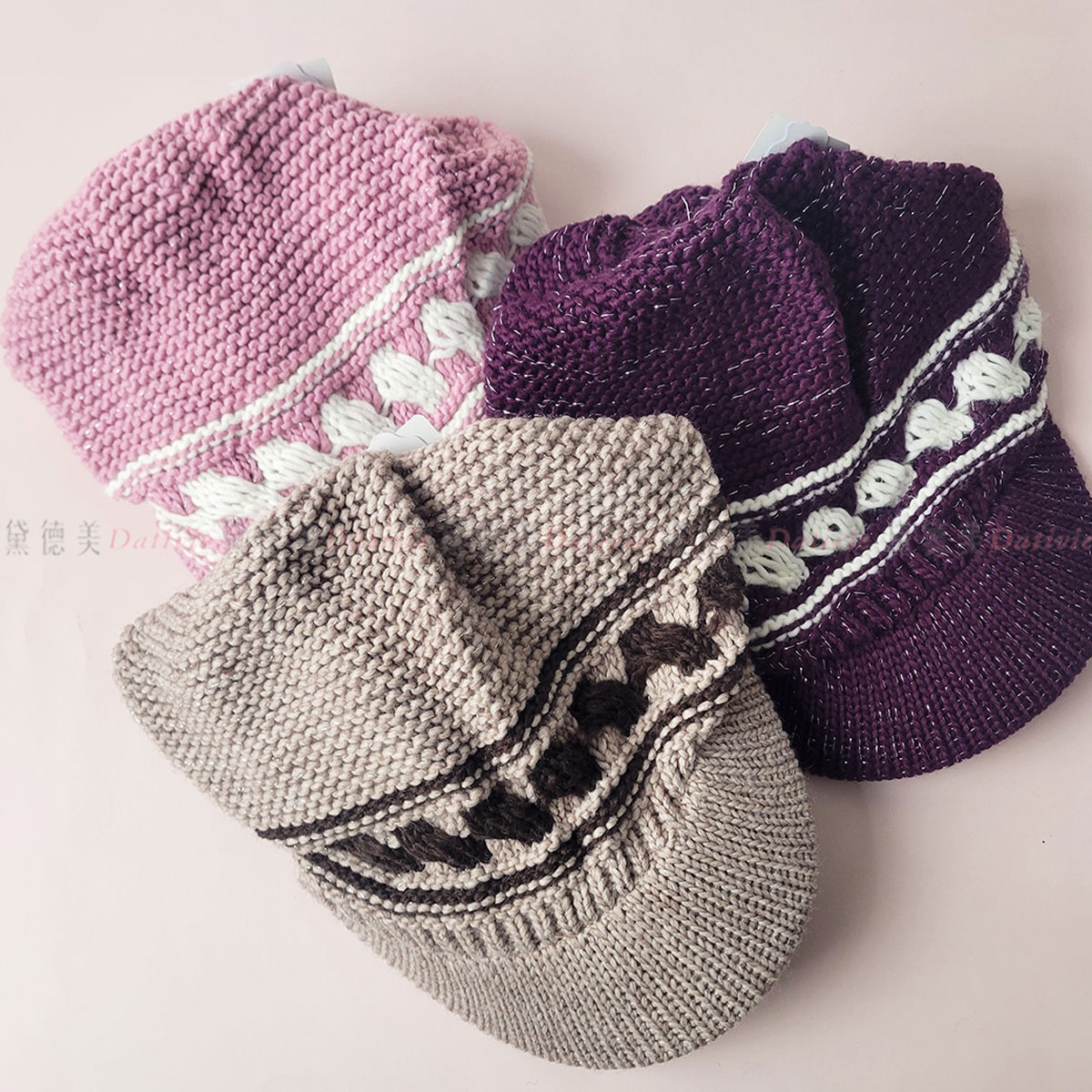 素色 編織 保暖 鴨舌帽 毛帽