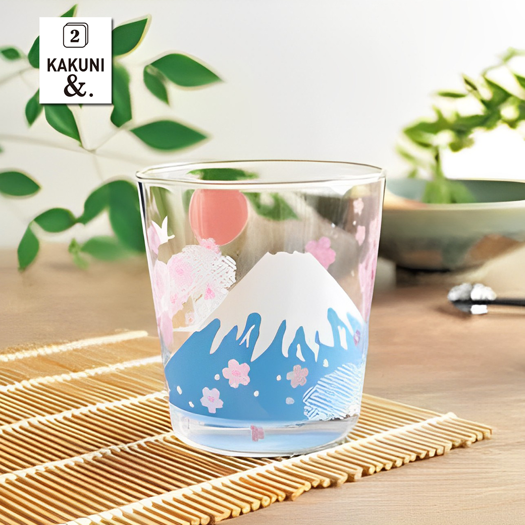 KAKUNI 富士山 冷感玻璃杯300ml-日本進口正版授權