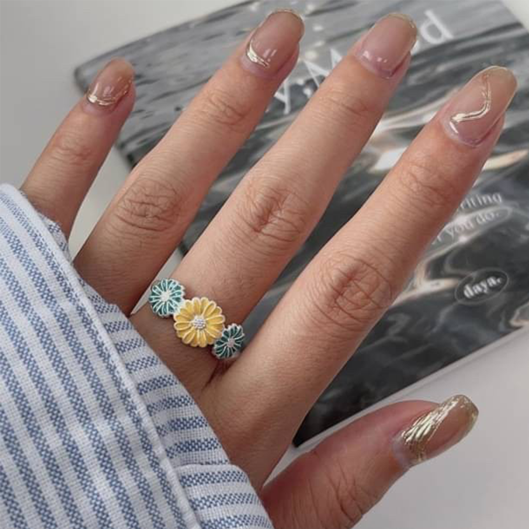 預購-泰國 全925純銀戒指 時尚烤漆小雛菊開口戒指