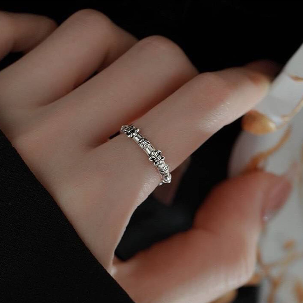 預購-泰國 全925純銀戒指 個性時尚浮雕開口戒指