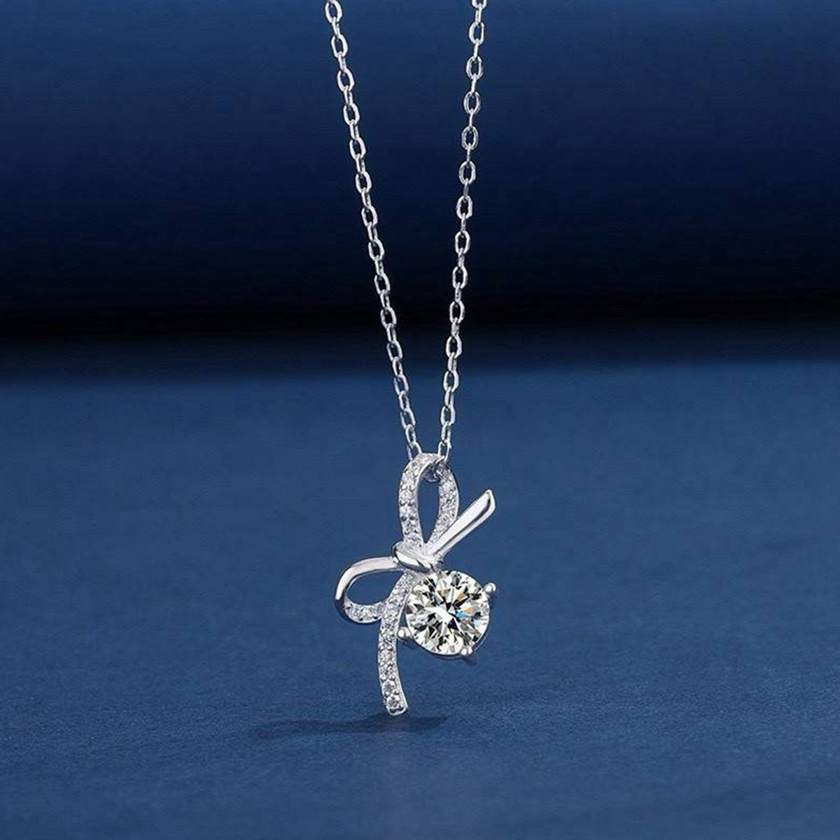 預購-泰國 全925純銀項鍊 輕奢鑲鑽蝴蝶結項鍊